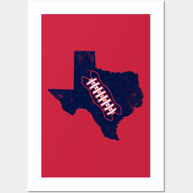 Texas Football, Retro - Red Wall Art by KFig21